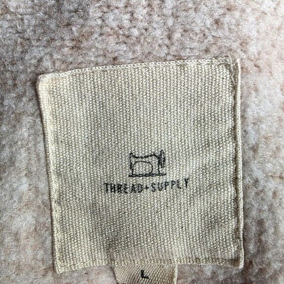 Thread & Supply Peachy Tan Moonlight Fleece Knit Jacket Size Large - Picture 7 of 9